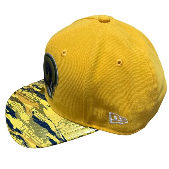 Los Angeles Rams 9Fifty Snapback Cap Yellow W/ Graphic Brim & NFL Logo Adjustabl - Picture 2 of 8